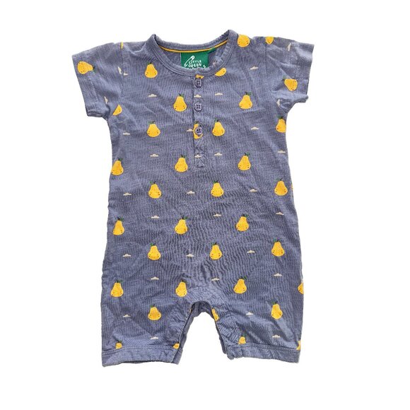 Little Green Radicals Other - Sunshine Pear Organic Summer Romper, 3 - 6 months
